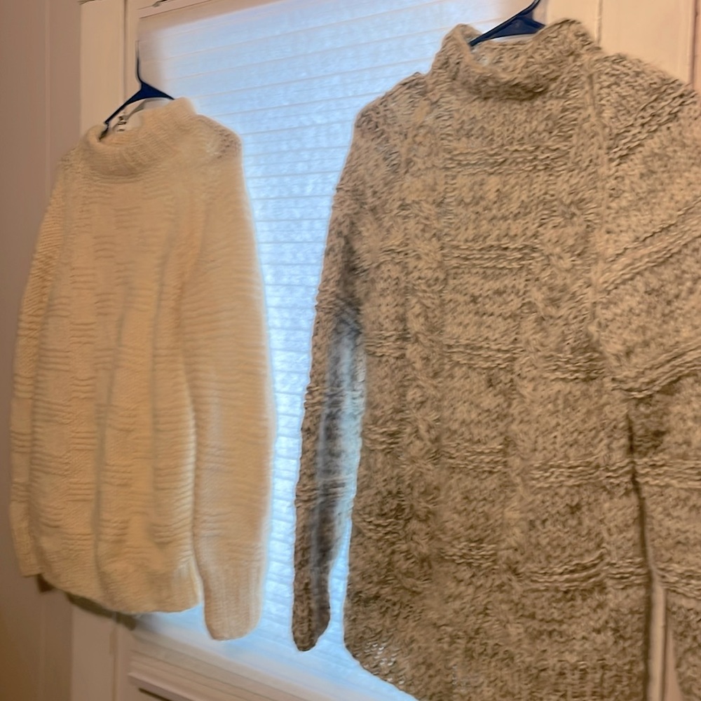 2 Greek knitwear hand woven wool sweaters made in Greece.  Both large